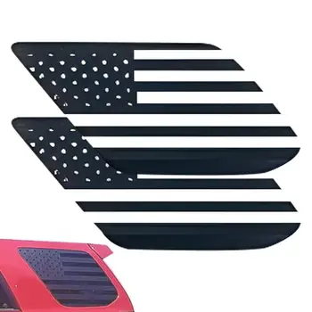 Стикери за автомобил с американския флаг, 2 бр., Предварително изрязани етикети с флага на сащ, Аксесоари за Автомобили, стикери за задното странично стъкло на колата