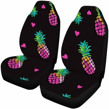Калъфи за автомобилни седалки с розови сърца и ананас Комплект от 2 покривала за автомобилни седалки Ярък Калъф за автомобилни седалки в Хавайски стил Калъф за автомобилна седалка
