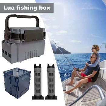 Двуслойни кутия за съхранение на инструменти, риболовни принадлежности, Многофункционална седалка за пренасяне на риболовни уреди с подстаканником и шнорхел за мъже и жени