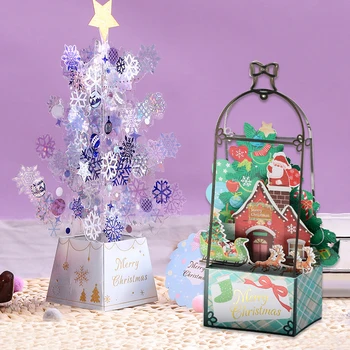 Креативен 3D Поп Дядо Коледа се Ожени За Коледни Поздравителни картички Парти на Нова година е Юбилейна пощенска Картичка Покани, Картички за Подаръци