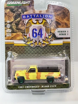 1:64 1987 Chevrolet M1008 CUCV Висока имитация на Леене под налягане на автомобила От метална сплав Модел автомобил детски играчки, колекция от подаръци W11