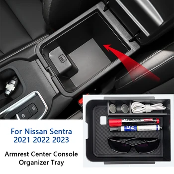 Кутия За съхранение на Централната Конзола Подлакътник на Nissan Sentra B18 Sylphy 2020 2021 2022, Тава-Органайзер AT-Модели, Аксесоари За интериор на Автомобила