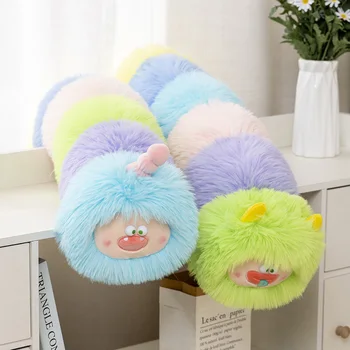 Забавни цветни плюшени играчки Caterpillar Monster с анимационни дълга Възглавница, кукли-гъсеници, Забавна играчка за деца, подаръци за момичета