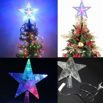 1БР което променя Цвета Коледа Коледа в цилиндър Звезда Блестящ Въртяща се Светлина Вечерни Led Лампи Украса