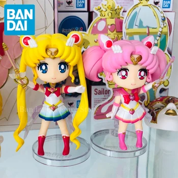 Оригинална Фигурка Bandai Spirits Sailor Moon Mini Q & Ver Tsukino Usagi Chibiusa Аниме Фигурка Модел Играчки Кукли