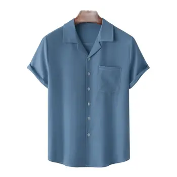 20 Цвята, Однотонная Свободна Ежедневни риза Youth Vitality, Мъжка Блуза с къс ръкав и Куба яка, Модни тениски M-3XL
