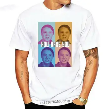 Тениска с поп-дизайн на Gm Thunberg, Как смееш, Черно-синя, за мъже и жени, Реколта тениска с графичен дизайн