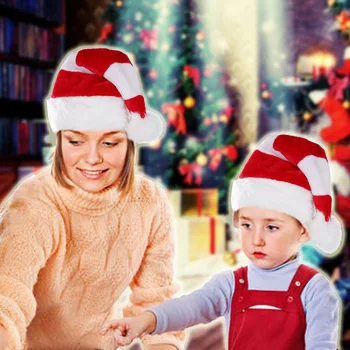Вязаная Коледна шапка С Хубав Помпоном за възрастни и деца, Мека шапчица Дядо-Коледа, нова година подаръци за деца, Украса Навидад Натал Noel