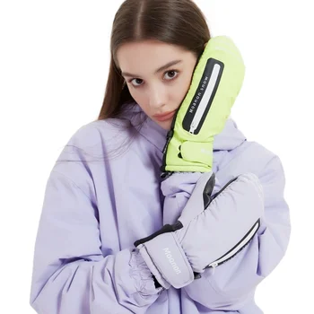 Нови ски ръкавици, дамски дебели топли мъжки ръкавици за спорт на открито, Сноуборд, водоустойчив износостойкая Вграден тампон на китката