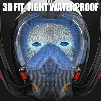 Подводен дихателна маска, Очила, Маска за гмуркане, с Двойна Дихателна тръба