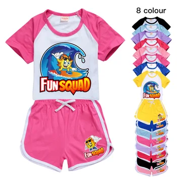 Нова Ежедневни Спортни облекла за малки деца, Комплекти за игра на дрехи Забавни Squad за момчета и момичета, Потник + панталон, комплекти Детски дрехи, Пижама от 2 до 15 години