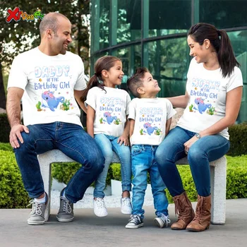 Еднакви комплекти за семейни летни ваканции, еднакви тениски за цялото семейство, лятна тениска с изображение на кита, дамски дрехи за момичета