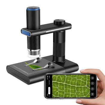 Микроскоп с Wi-Fi камера за телефон, 50-1000-кратно лаптоп USB-дигитален микроскоп с регулируема стойка, съвместима