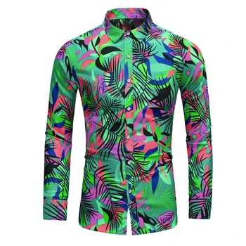Гореща Разпродажба 2023, Новата Модерна Мъжка Риза с Флорална Принтом, Ежедневни Ризи Размер на Плюс с дълъг ръкав, Мъжки Панталони Мъжки Офис Ризи M-3XL
