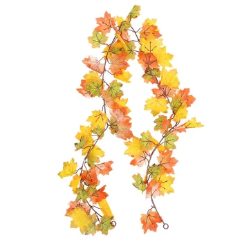 Декор за Хелоуин, Есенни листа, лоза, Подвесная Венец от Есенни Листа, Копринени Тъкани, Кленов Висулка
