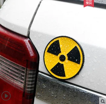 Ново Метално Предупреждение за радиоактивност, Страничен етикет купето на автомобила и емблема на опашката етикета, стикери, Аксесоари за Автомобили