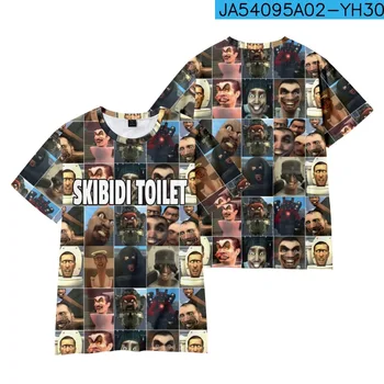 Нова детска тениска Skibidi Toilet, детска градинска дрехи с 3D принтом за момчетата-тийнейджъри, модна тениска с къс ръкав за малки момичета, летни дрехи