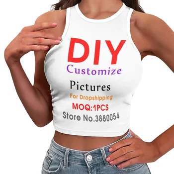 Noisydesigns/ 3D Обичай Жена Монтиране Жилетка, Съкратен Топ, Лятна тениска с принтом 