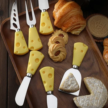 3 бр. кухненски ножове за сирене, Гребло за масло от неръждаема Стомана, Професионална посуда, инструмент за печене