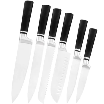 Sowoll Професионален набор от ножове готвач, 6 бр., Остър Кухненски комплект от неръждаема Стомана, Японски Набор от Ножове за нарязване на хляб Santoku, Комплект Ножове за Плодове