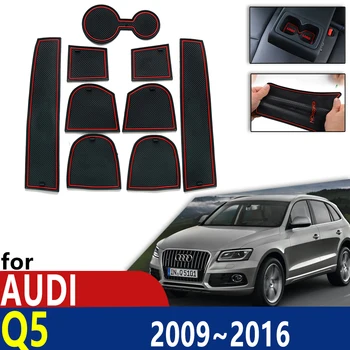 Устойчива на плъзгане Гумена възглавница за Чаши, Каси Бразда, подложка за Audi Q5 8R S-LINE SLINE 2009 ~ 2016, Аксесоари, подложка за телефон 2010 2011 2012 2013