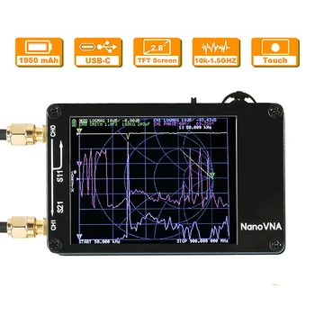 Вектор мрежов анализатор NanoVNA 50 khz-1,5 Ghz С Изправени Вълни на къси вълни Диапазон HF MF VHF UHF Антена Анализатор Цифров Тестер Nano VNA