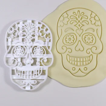 3D Кутии за бисквити с черепа на Хелоуин, Формующие лице от Мъртво Скелотона, преса за 