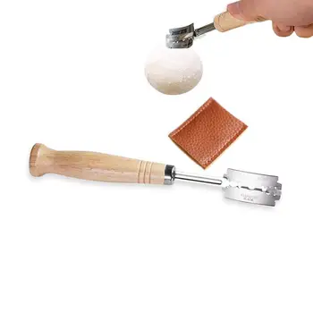 Гребло за нарязване на парчета тесто с 4 сменяеми остриета, кожен защитен калъф, инструмент за нарязване на филии хляб в обекти на интелектуална собственост