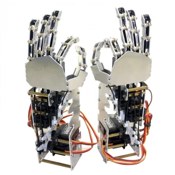 Лявата ръка + Дясната Ръка на Хуманоиден Пет пръста 5DOF Метален Роботизирана Ръка с сервоприводами A0090 за робота САМ