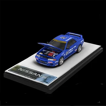 Лят под налягане спортен автомобил на Nissan GTR R32 в мащаб 1: 64, имитация на модела на автомобила от сплав, колекция, дисплей, подарък Играчка