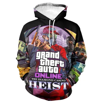 Класическа игра Grand Theft Auto GTA, Блузи с 3D принтом, Ежедневни мъжки hoody с качулка, Мъжки Дизайнерски дрехи, Блузи, Градинска облекло